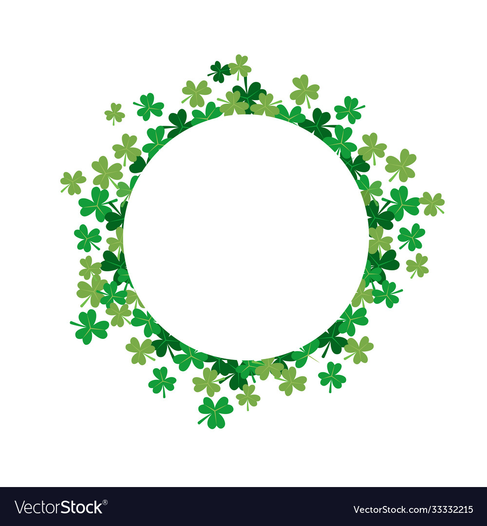 Shamrock flower circle frame Royalty Free Vector Image