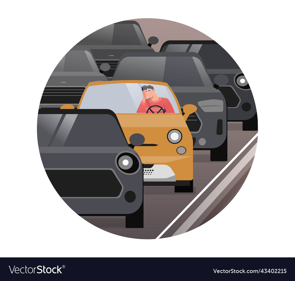Traffic jam concept Royalty Free Vector Image - VectorStock