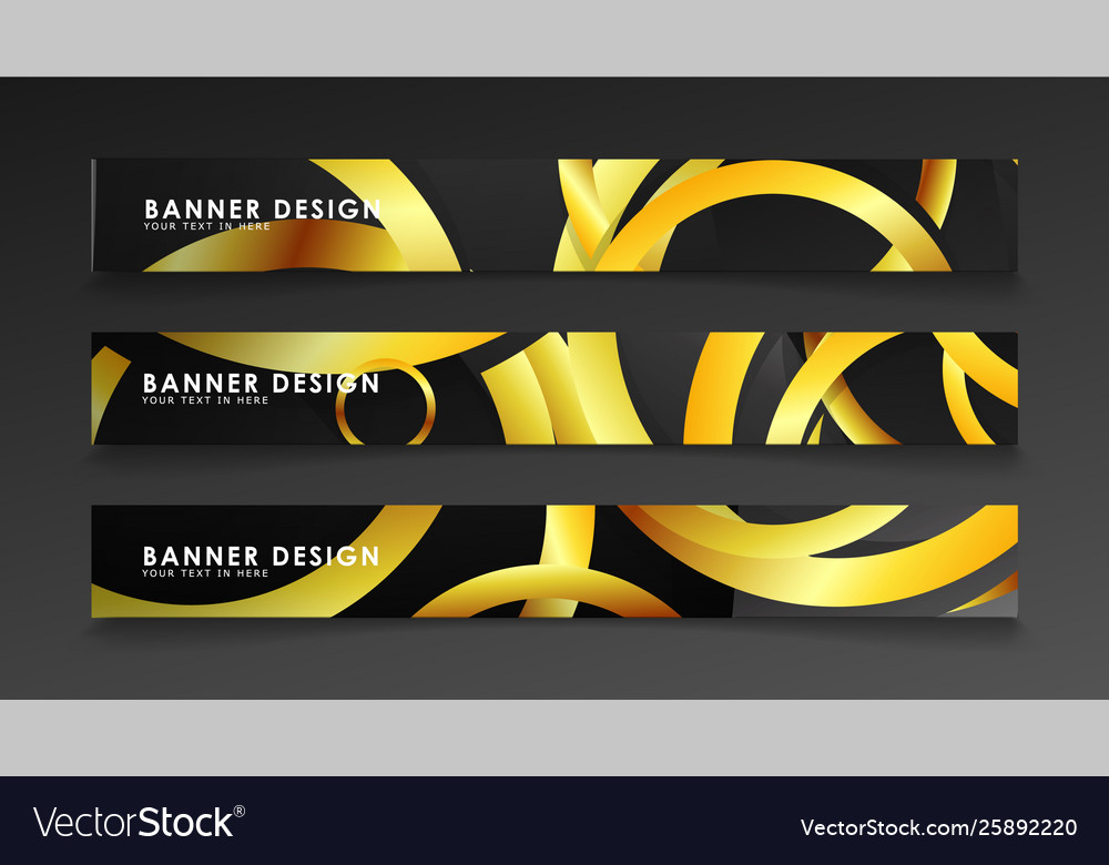 Abstract circle banner fancy golden Royalty Free Vector