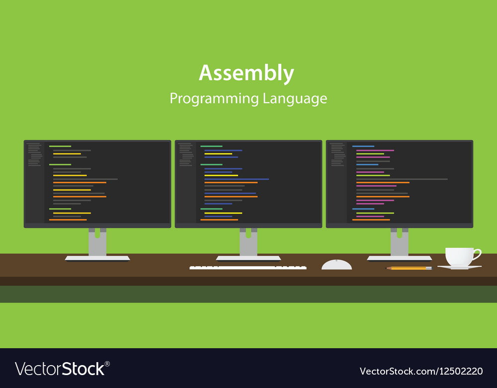 Assembly programming language code royalty free vector image