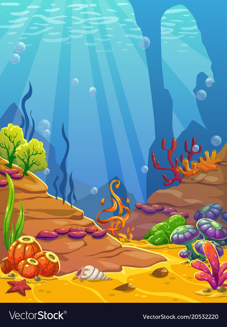 Download Cartoon underwater background Royalty Free Vector Image