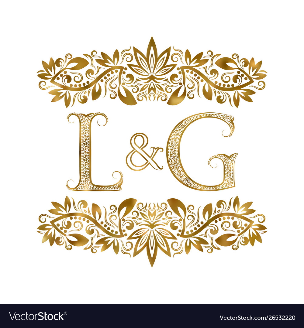 L and g vintage initials logo symbol letters Vector Image