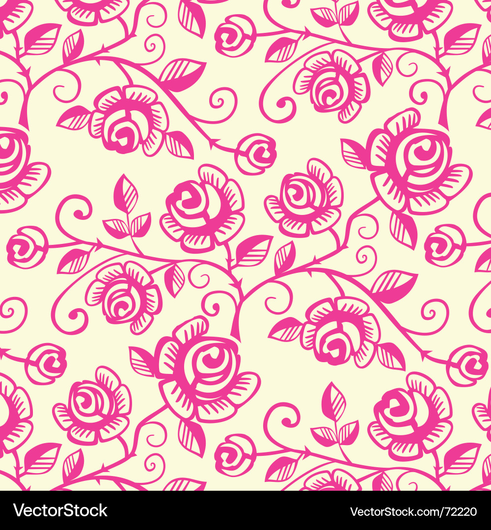 Rose seamless pattern Royalty Free Vector Image