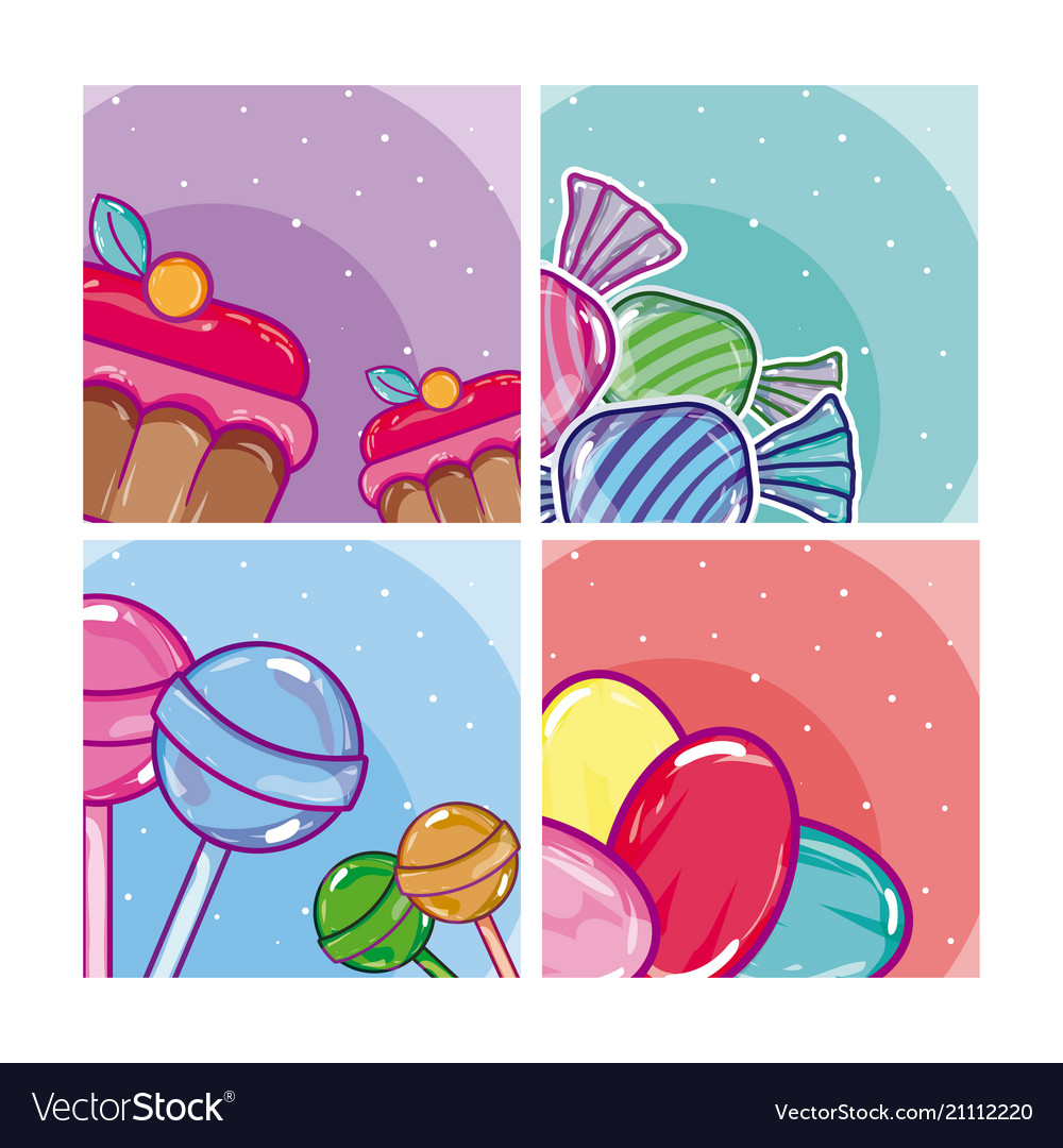 Set candy frames Royalty Free Vector Image - VectorStock