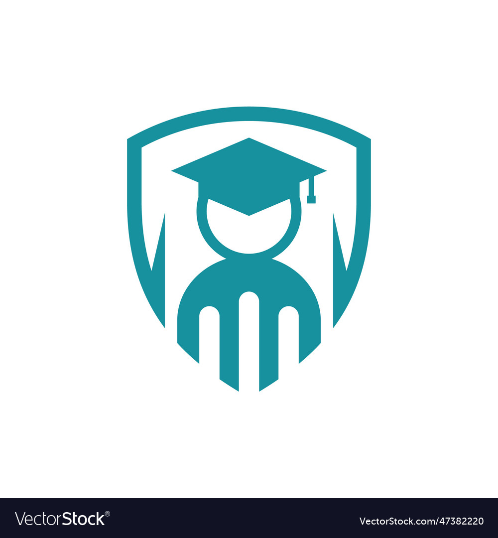 Student shield logo design Royalty Free Vector Image