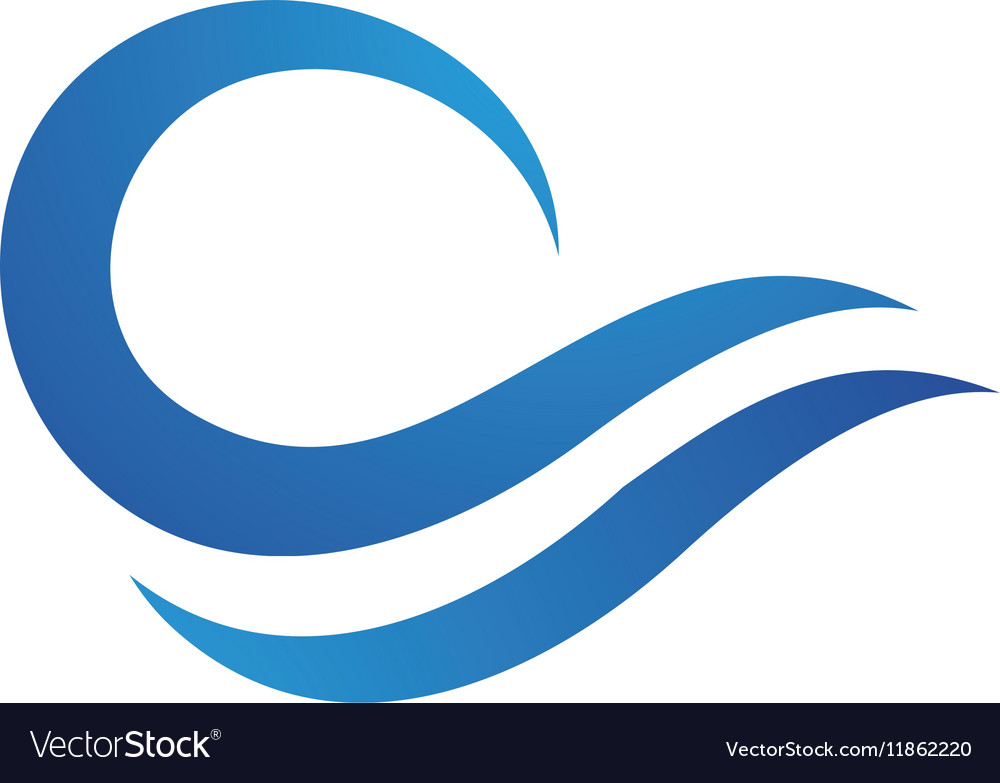 Water wave icon logo template Royalty Free Vector Image