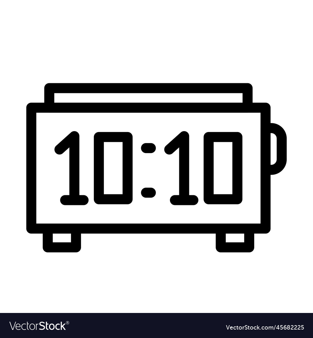 Digital clock thick line icon Royalty Free Vector Image