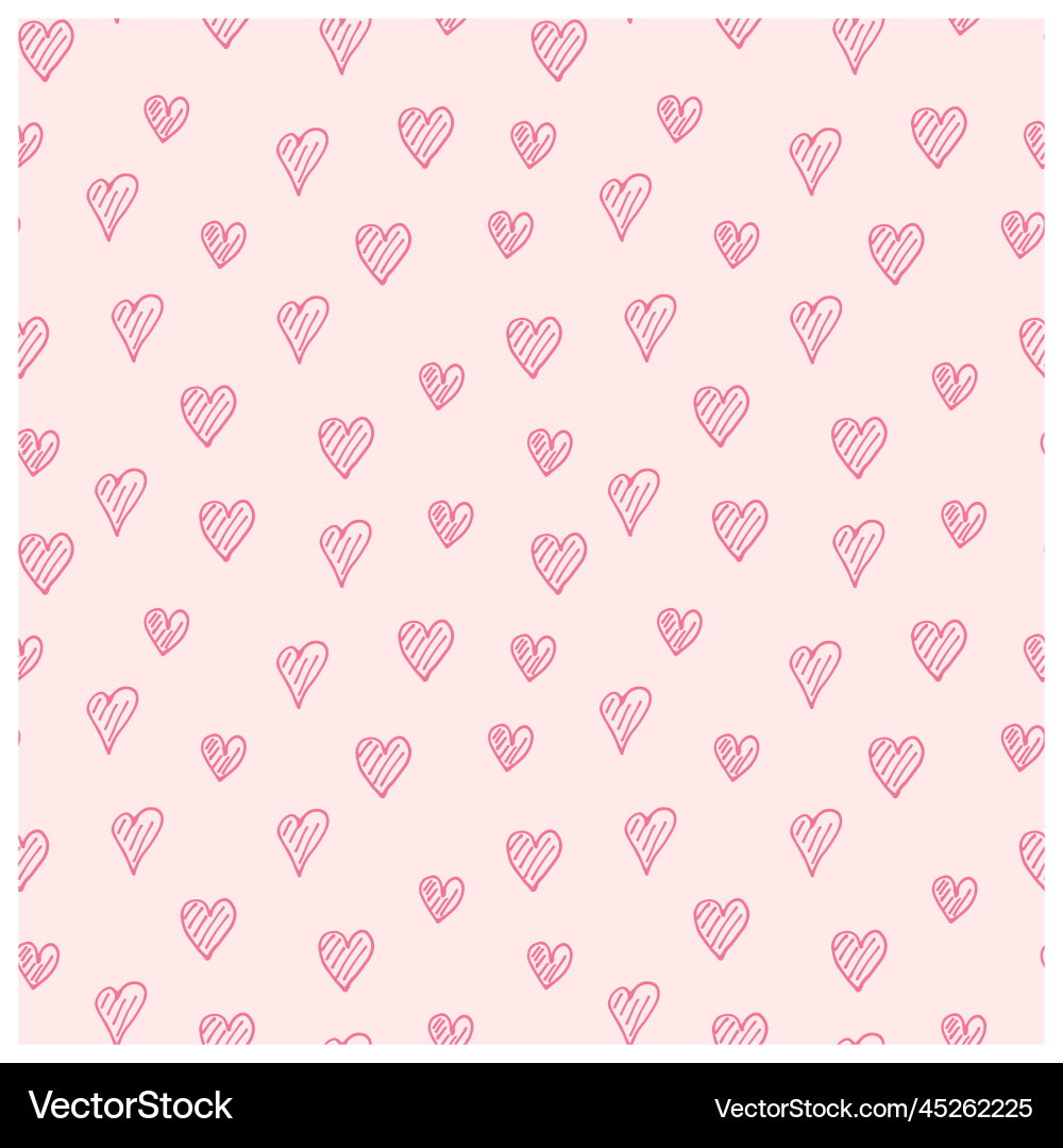 Doodle hearts seamless pattern Royalty Free Vector Image