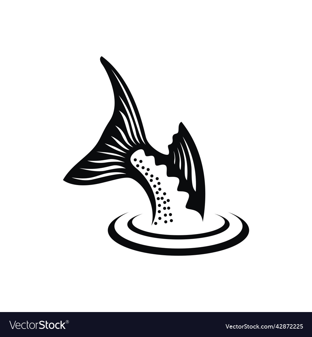 Fish tail fishing template Royalty Free Vector Image