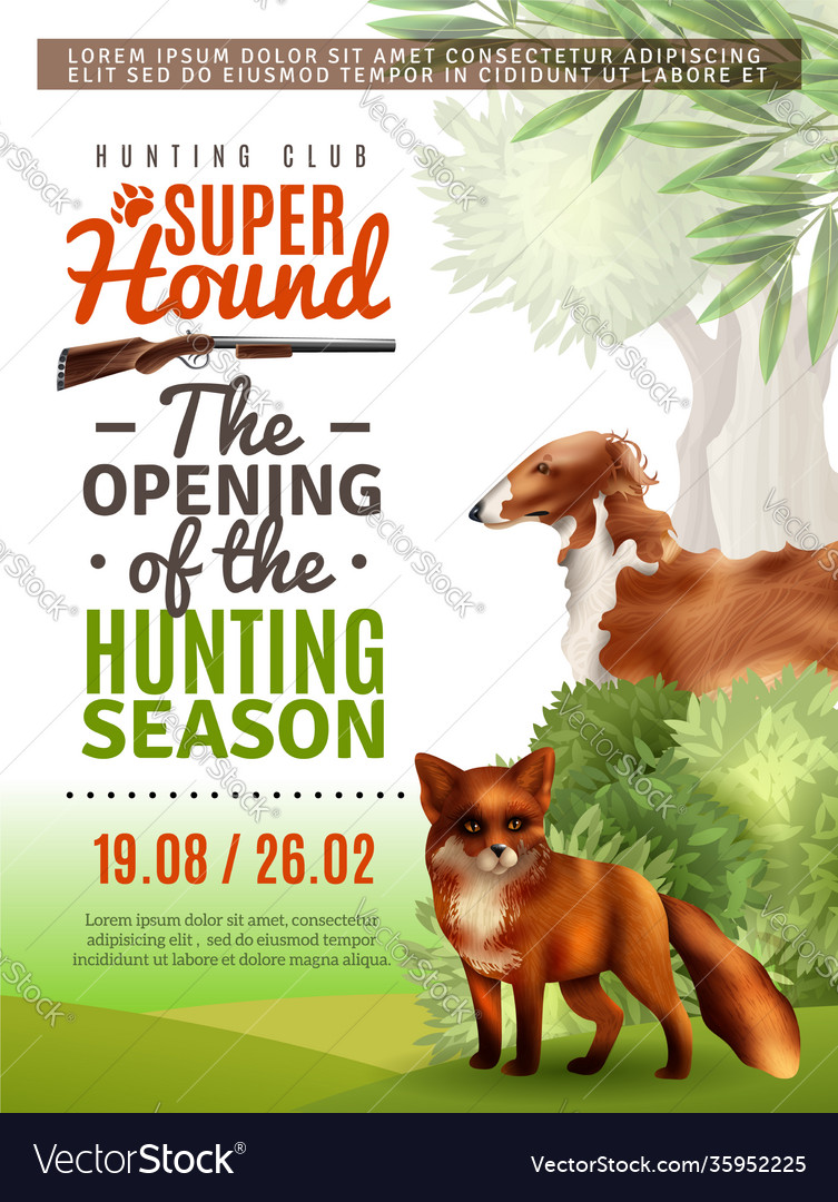 Hunting season opening poster Royalty Free Vector Image