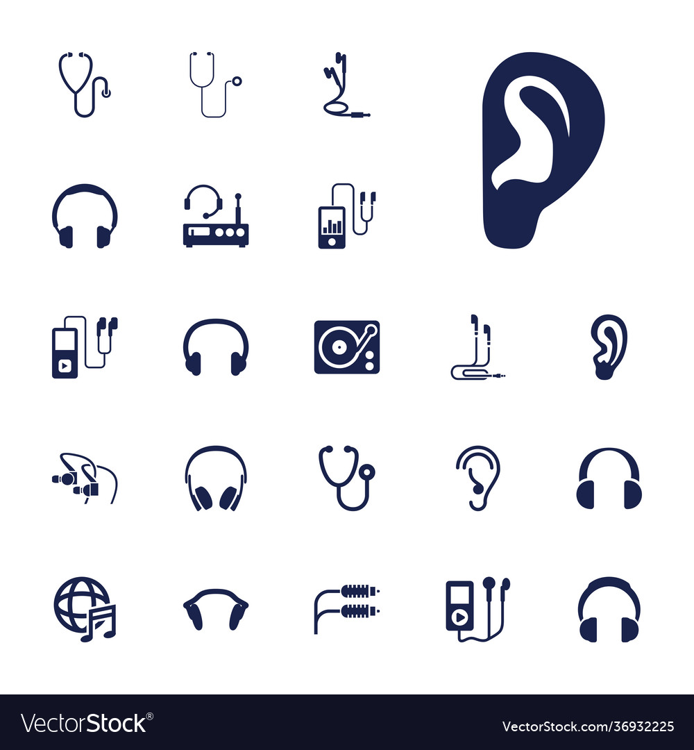 Listen icons Royalty Free Vector Image - VectorStock