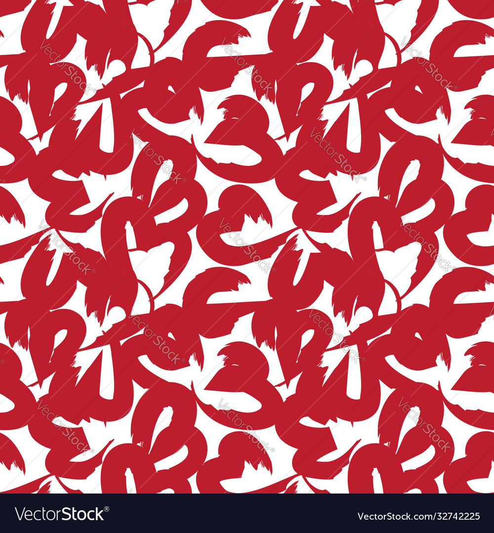 Red Heart Shaped Seamless Pattern Background Vector Image