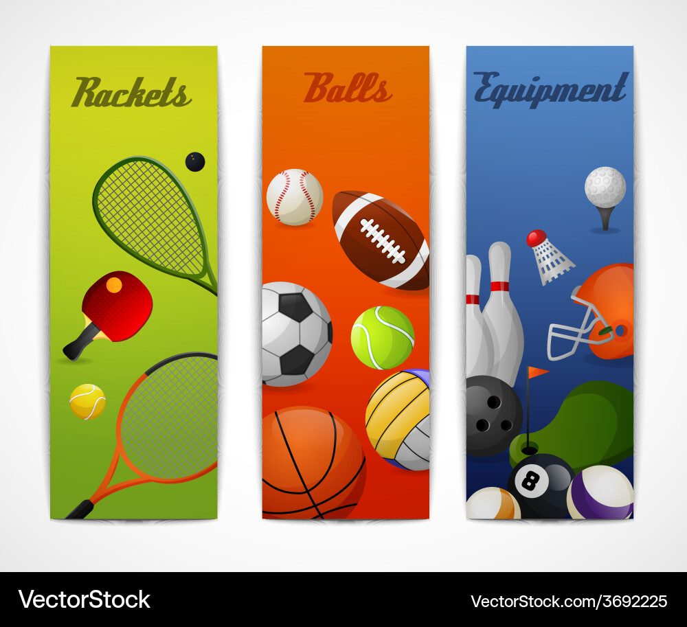 Sports vertical banners Royalty Free Vector Image