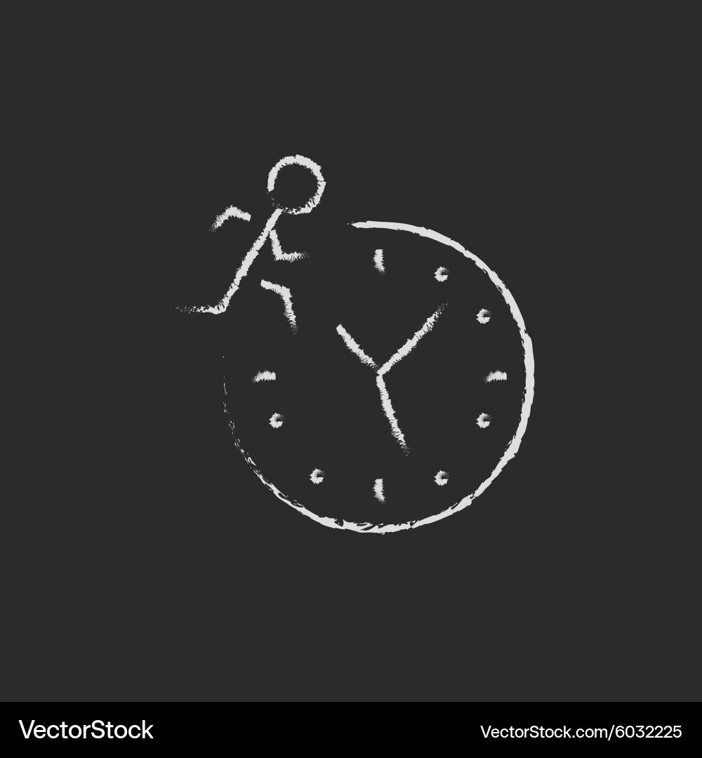 Time management icon drawn in chalk Royalty Free Vector