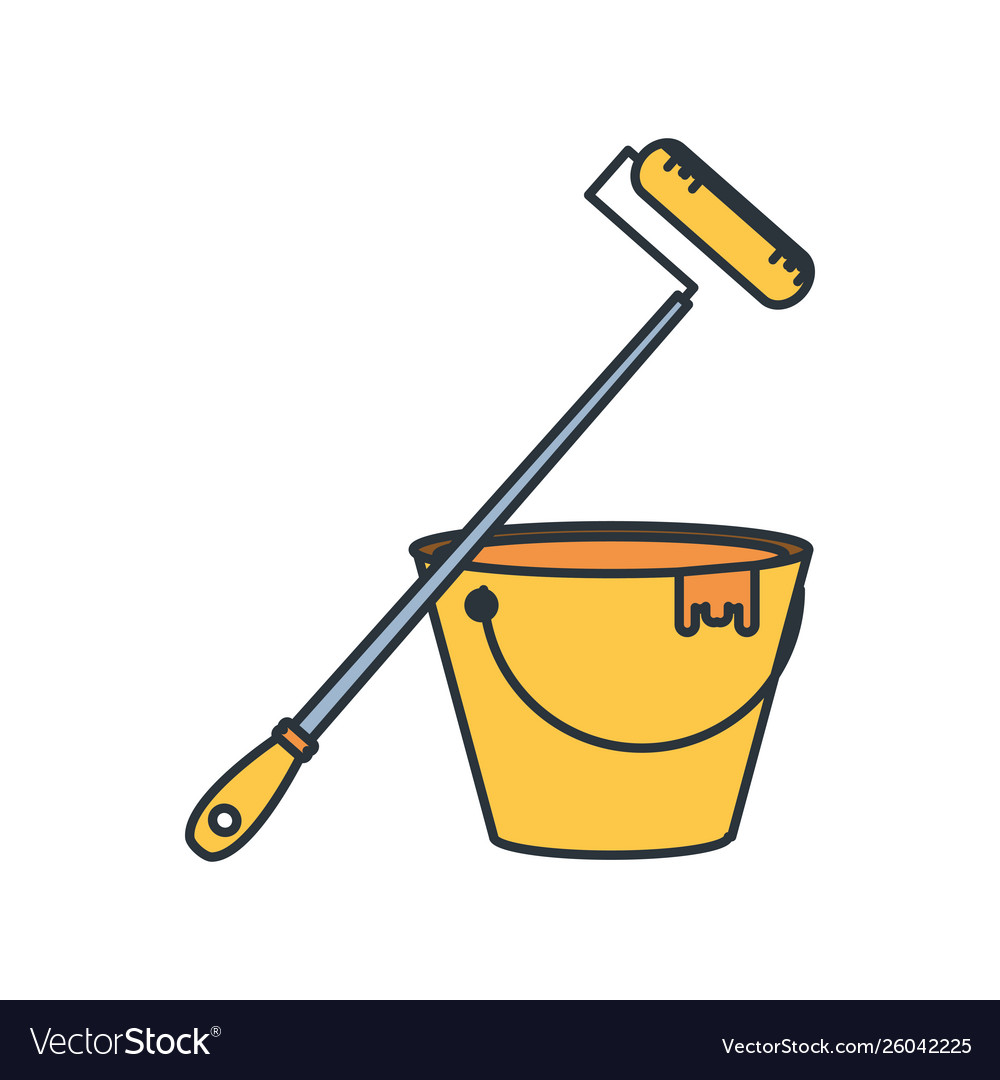 Under construction bucket tool design Royalty Free Vector