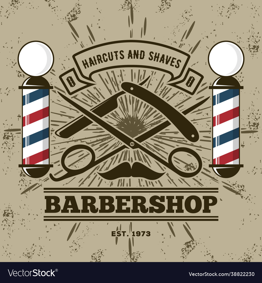 Barber shop flyer template Royalty Free Vector Image