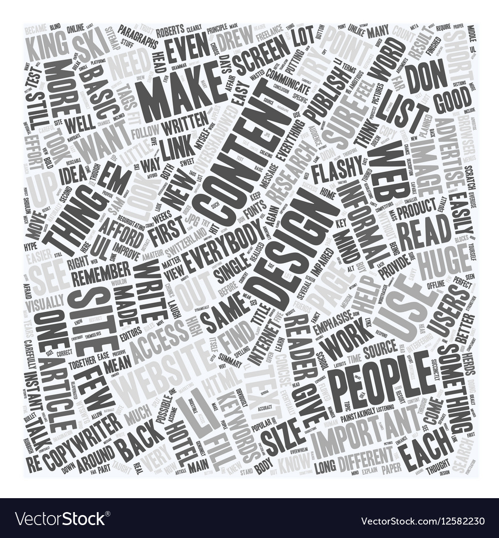 Design for Your Content text background wordcloud Vector Image