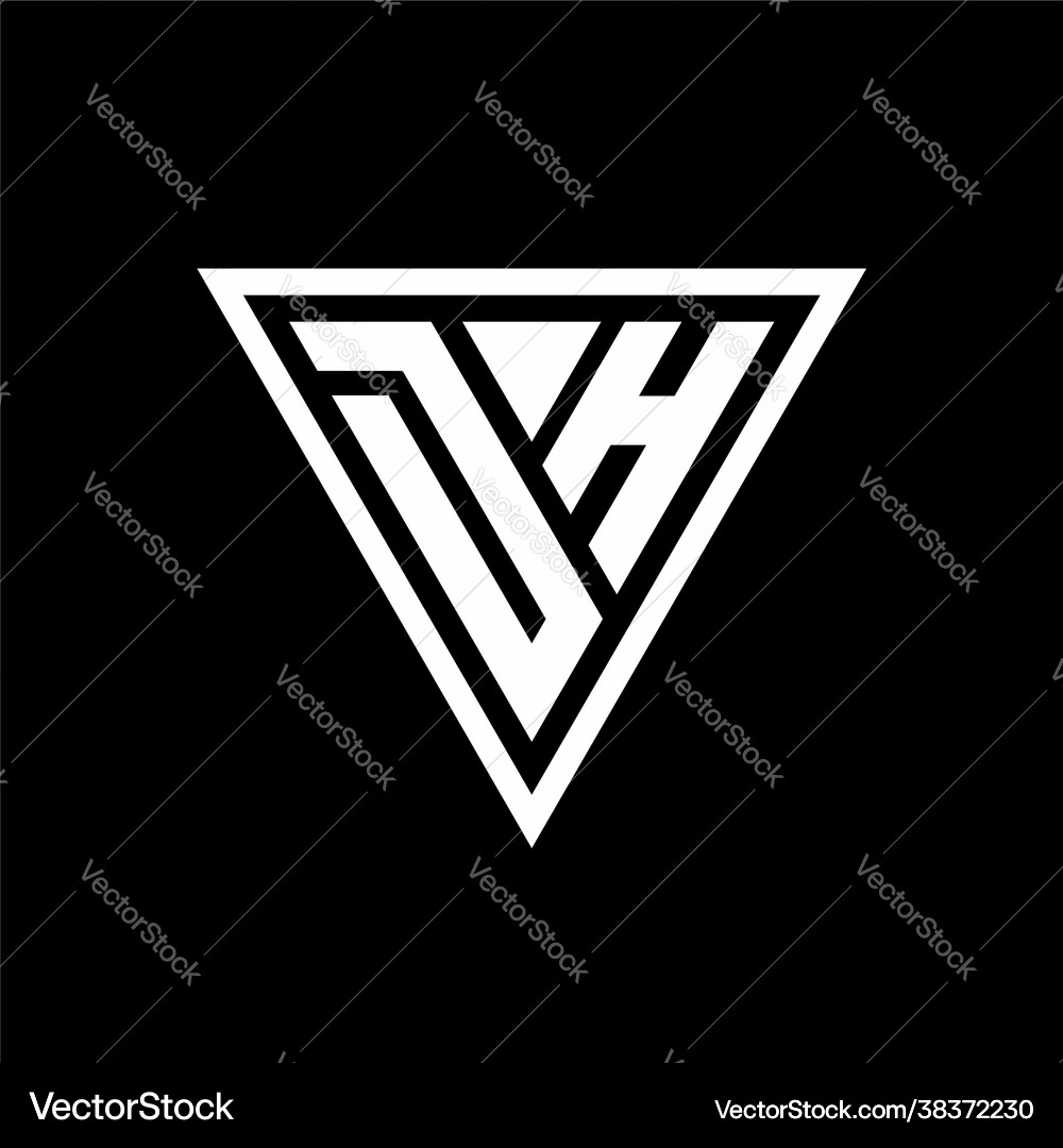 Dh logo monogram with triangle shape designs Vector Image