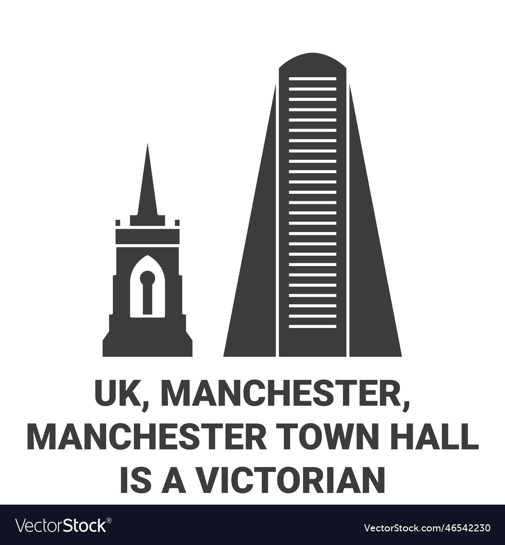 England manchester town hall Royalty Free Vector Image