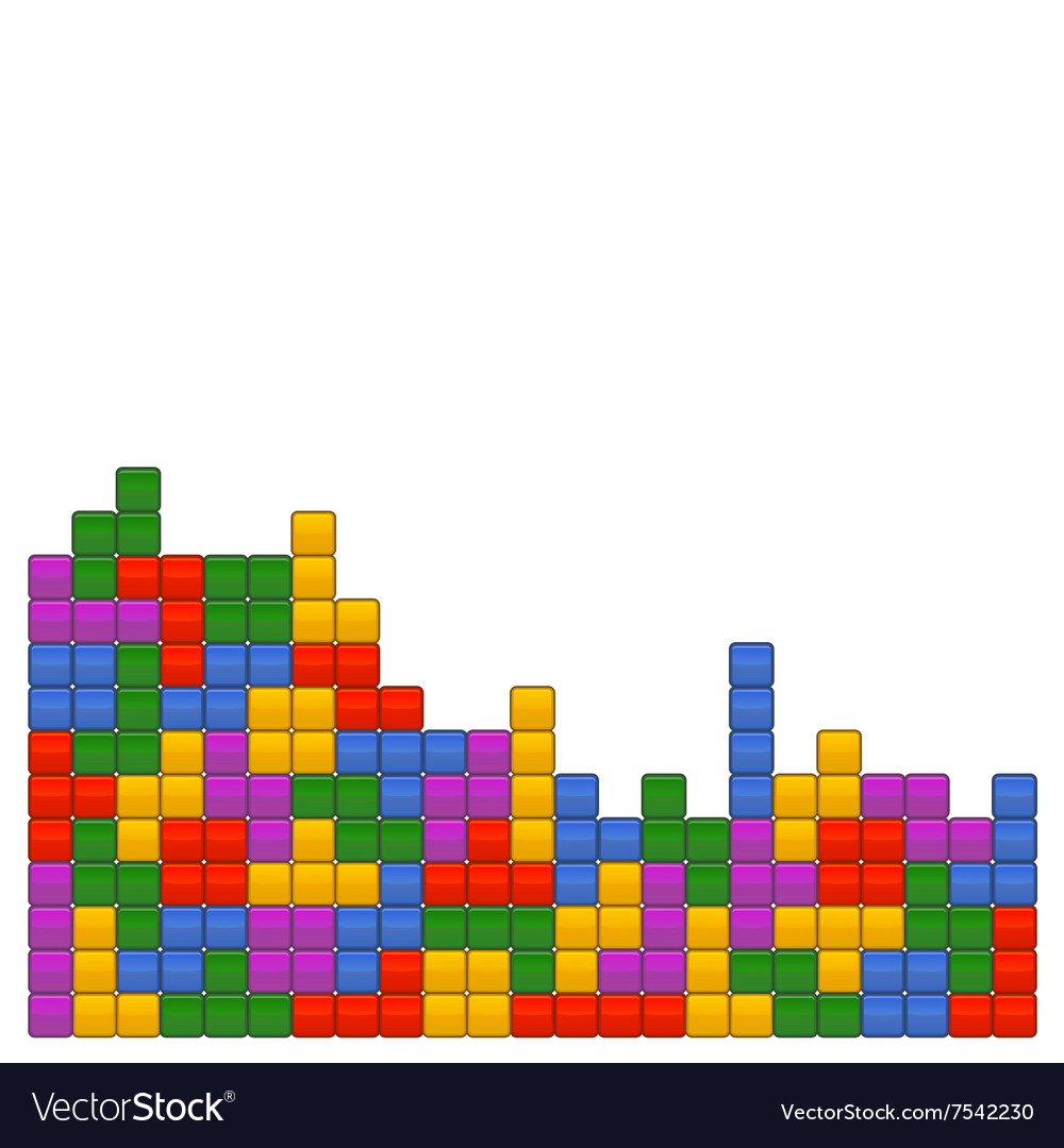 Game Bricks Tetris Template. Color Pixel Blocks Editorial Stock