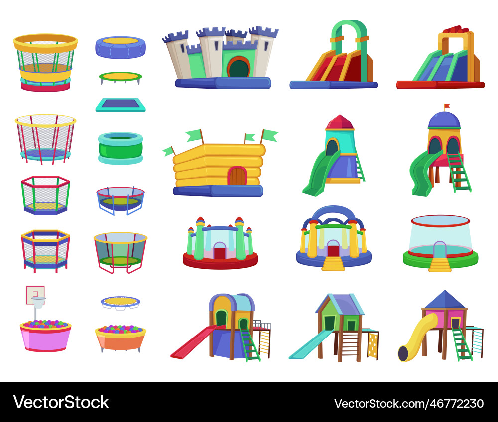 Inflatable objects for playground Royalty Free Vector Image