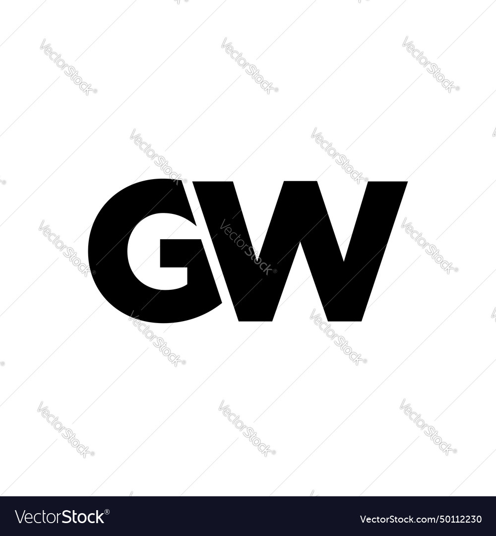 Letter g and w gw logo design template minimal Vector Image