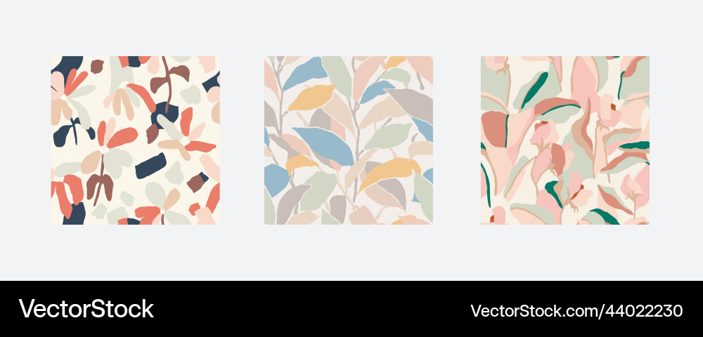 Nature themed seamless patterns Royalty Free Vector Image
