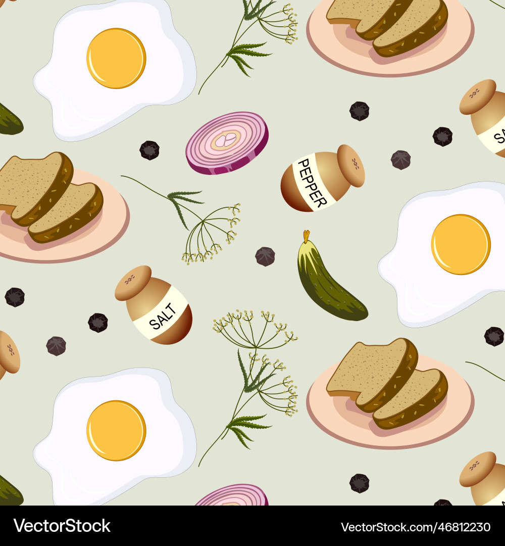 Pattern with scrambled eggs Royalty Free Vector Image