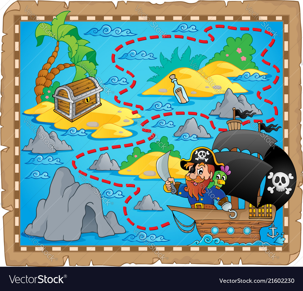pirate map theme image 3 royalty free vector image theme map