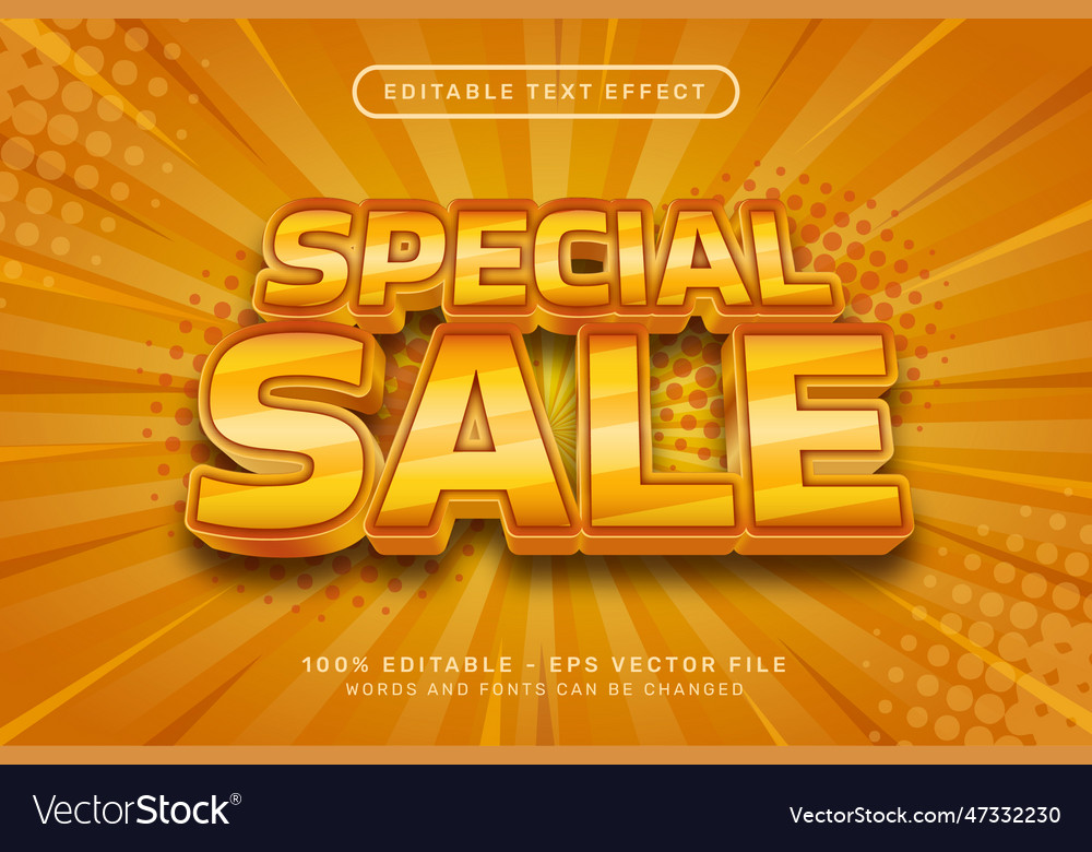 Special sale gold color 3d text effect Royalty Free Vector