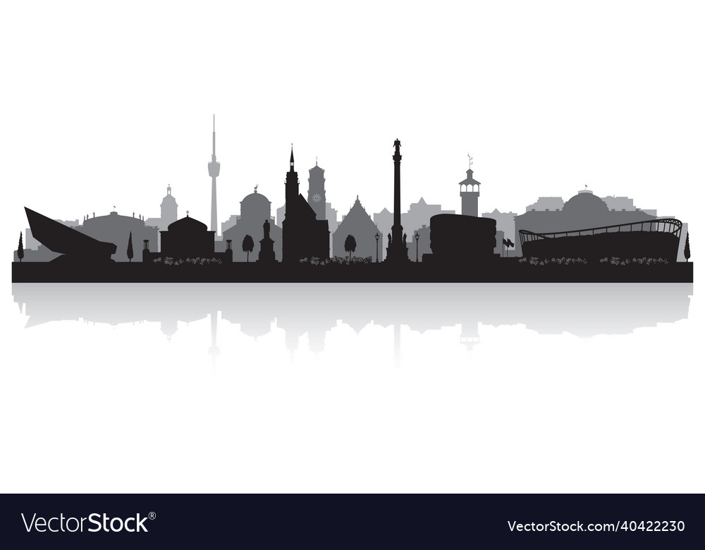 Stuttgart germany city skyline silhouette Vector Image