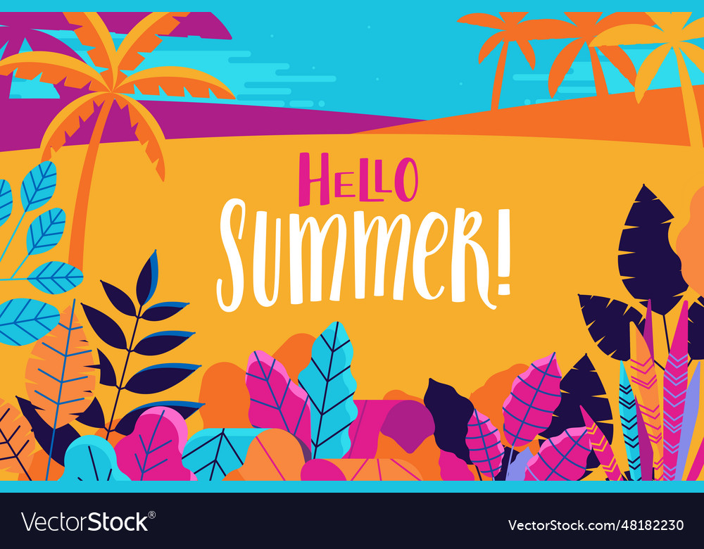 Summer background with hand-lettering text Vector Image