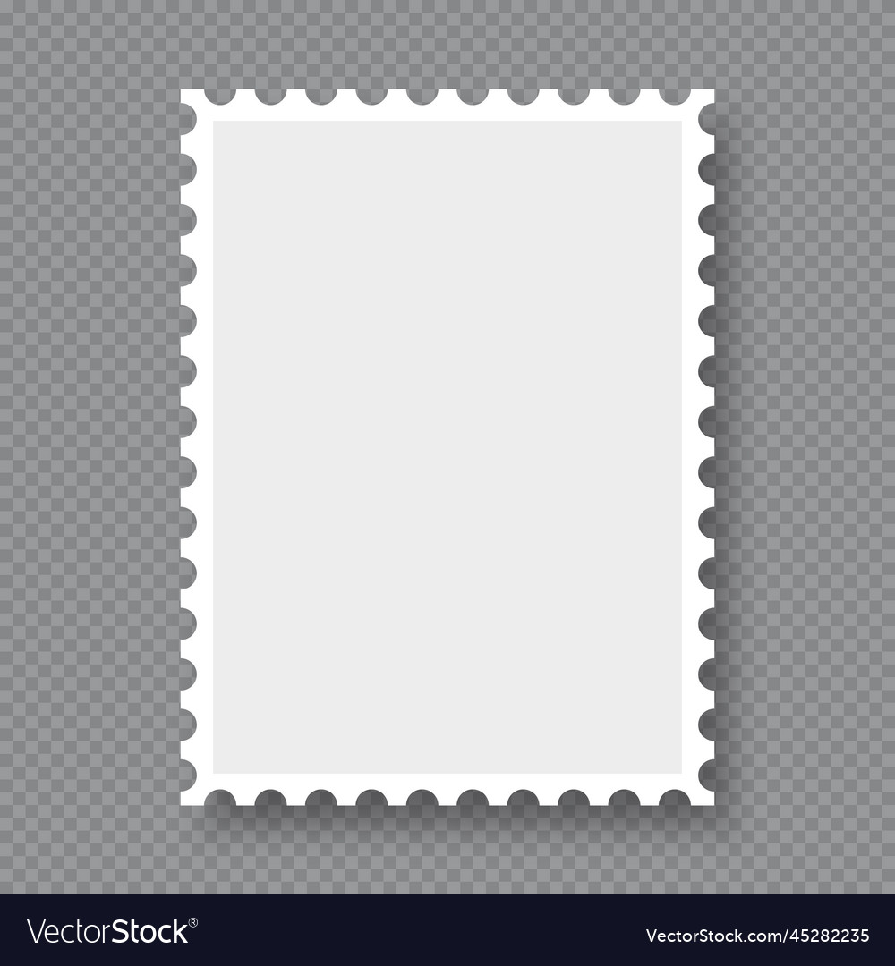 Blank postage stamp clean postage stamp template Vector Image