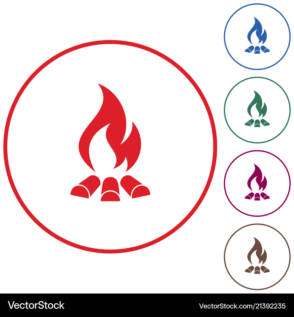 Campfire silhouette icon Royalty Free Vector Image