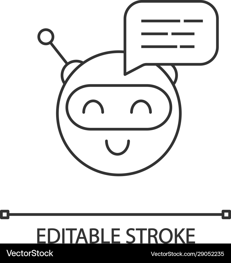 Chatbot message linear icon Royalty Free Vector Image