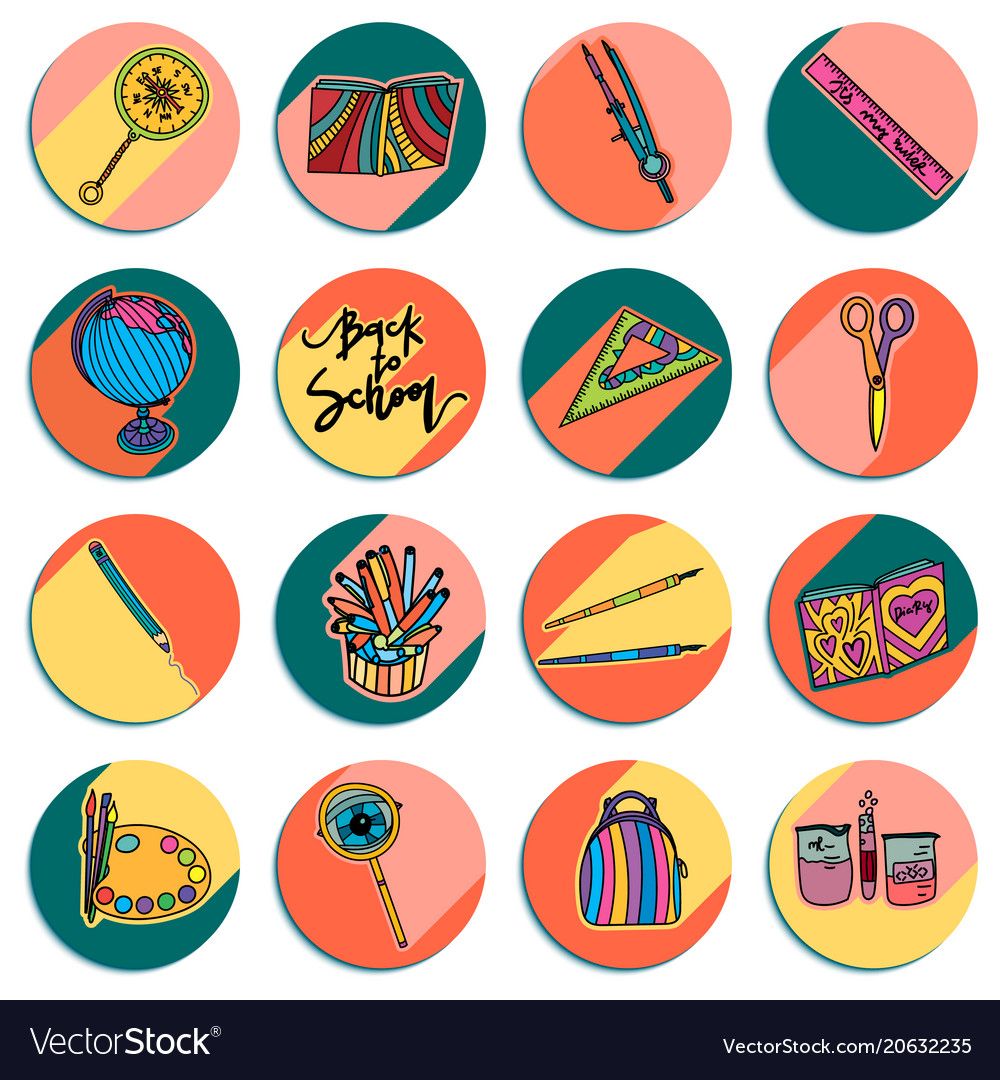 design of back to school round logos round logos