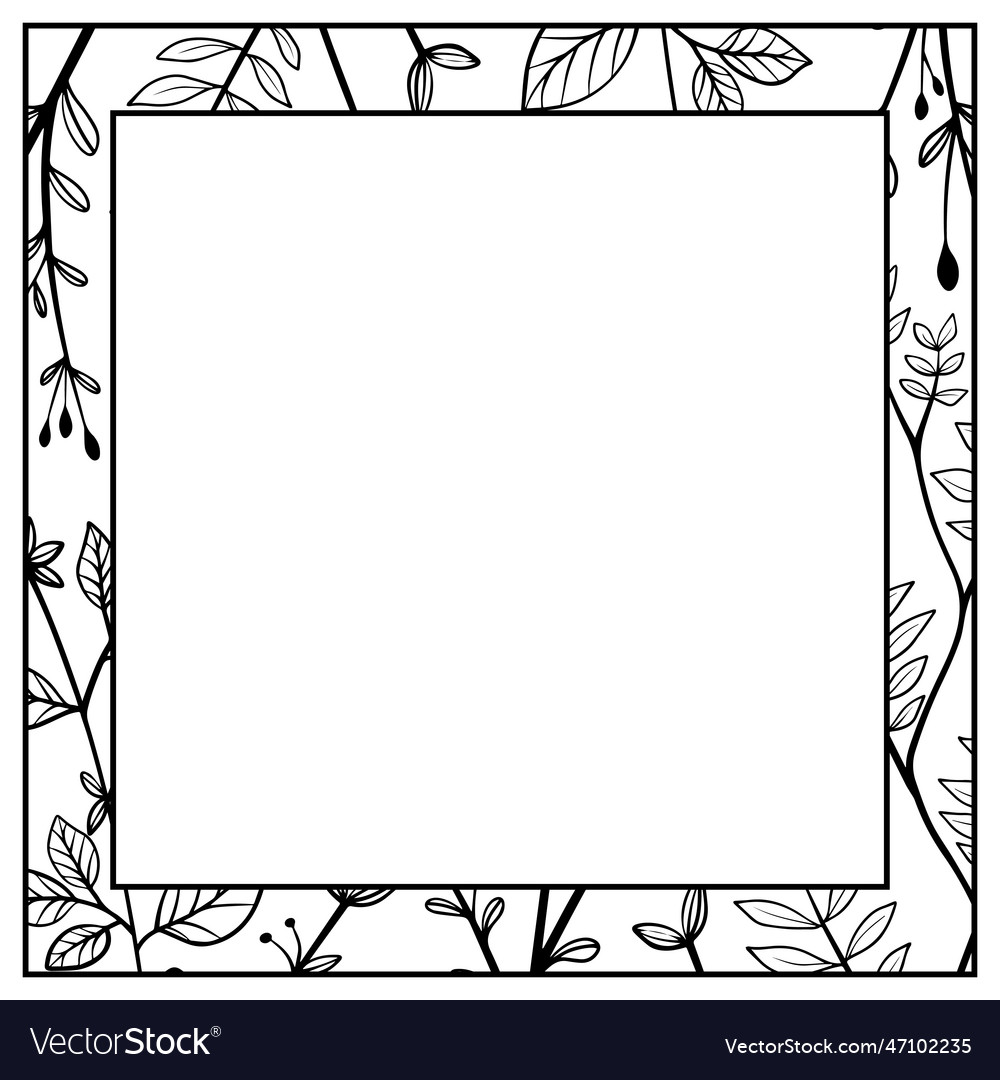 Floral square frame Royalty Free Vector Image - VectorStock