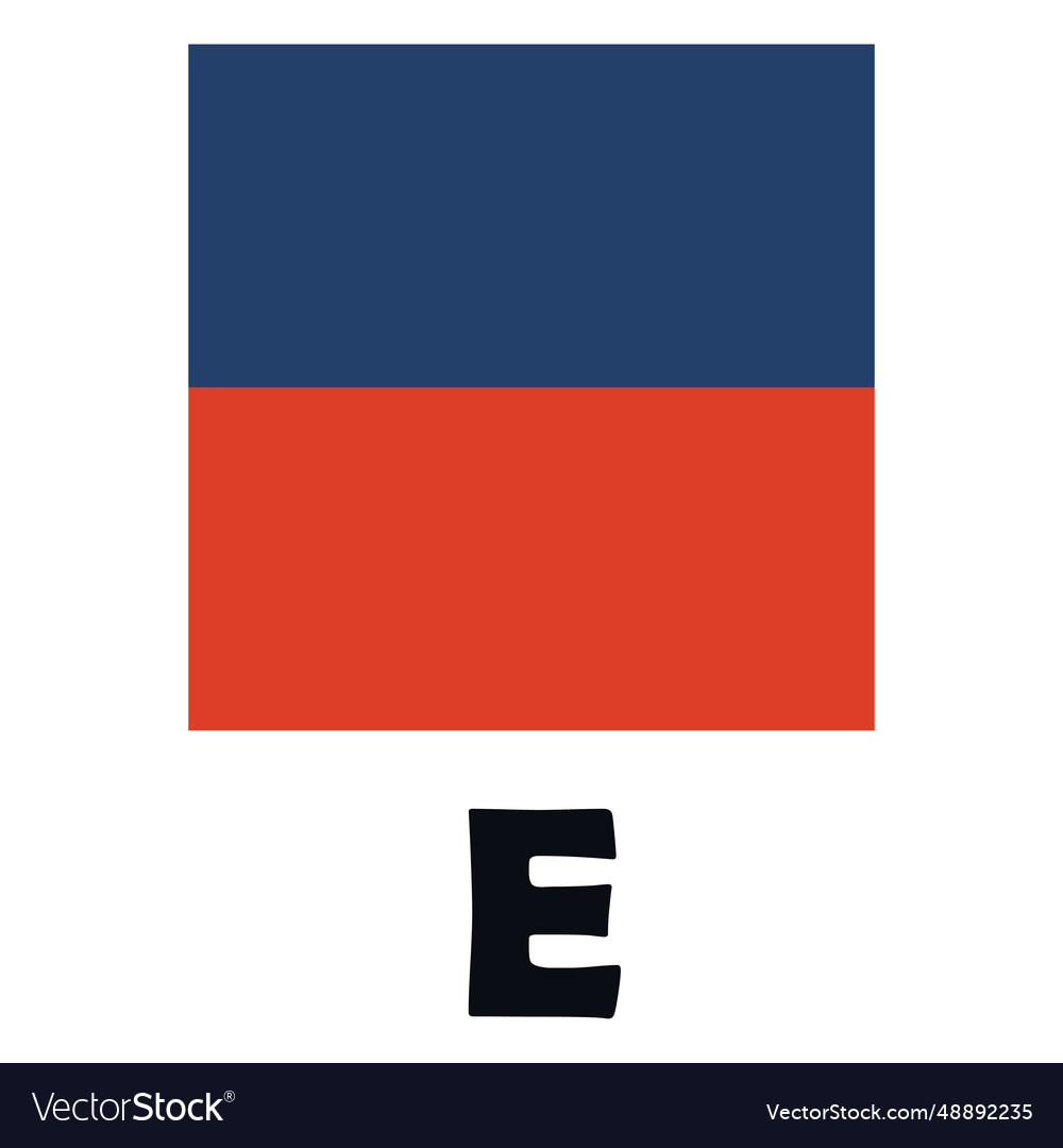 International maritime signal flag e flat Vector Image