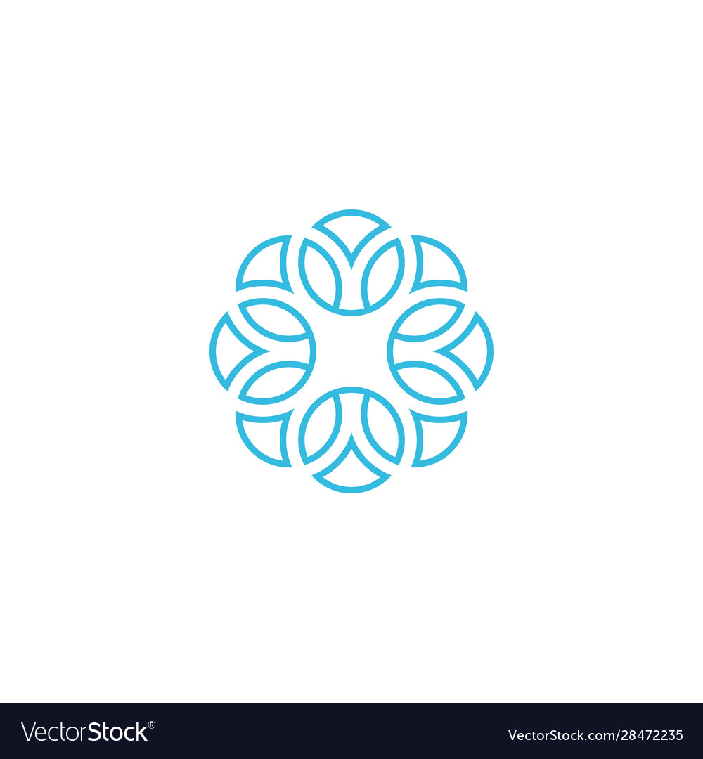 Linear arabesque logo Royalty Free Vector Image