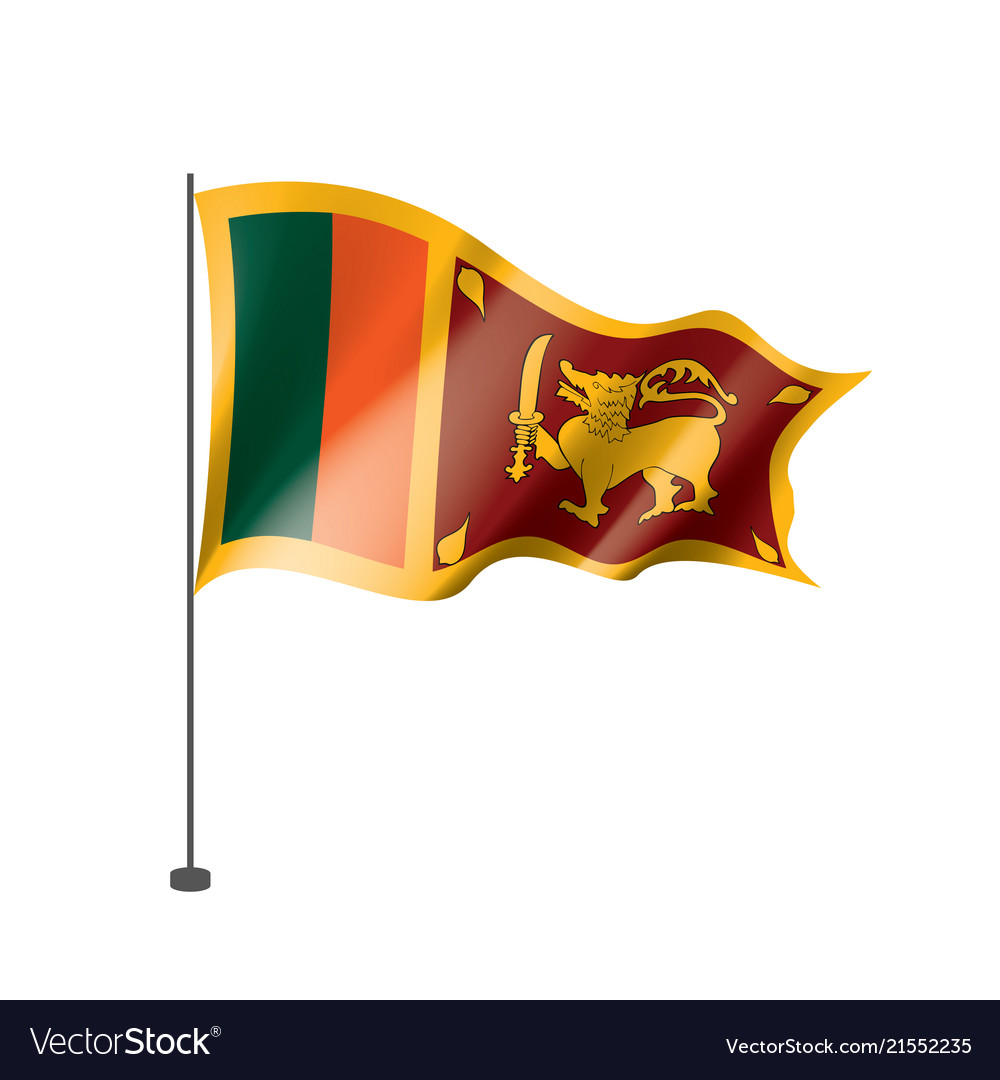 Sri lanka flag on a white Royalty Free Vector Image