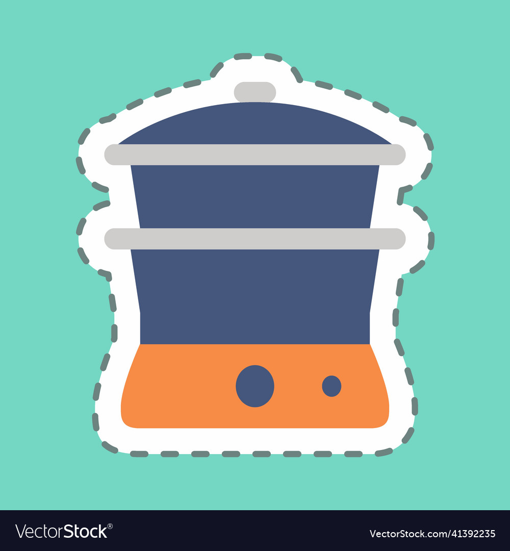 Sticker steamer line cut simple editable Vector Image