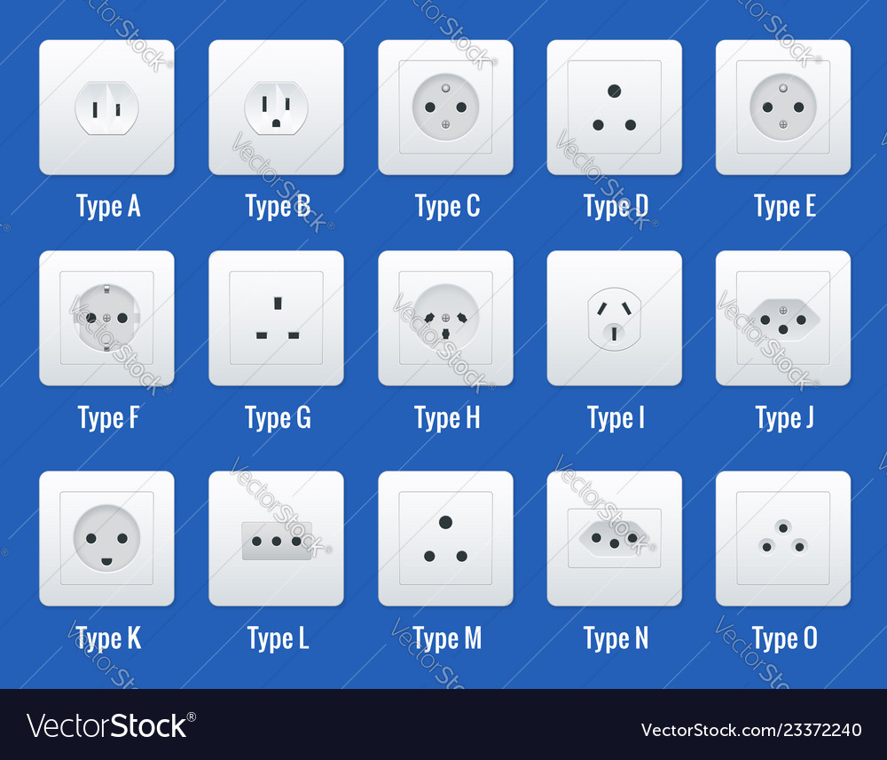 Ac Power Sockets All Types Power Sockets Vector Image 3282