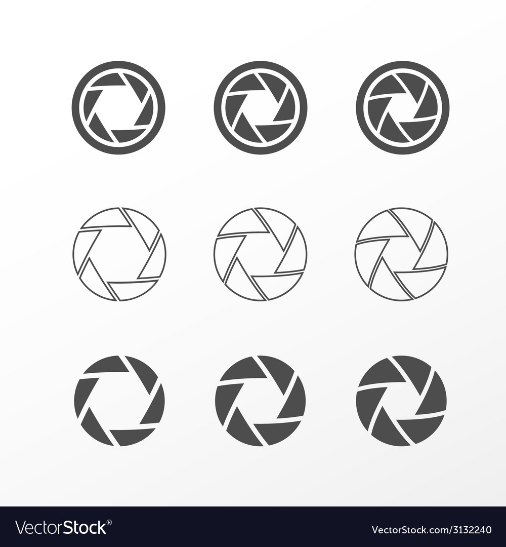 Black camera shutter Royalty Free Vector Image
