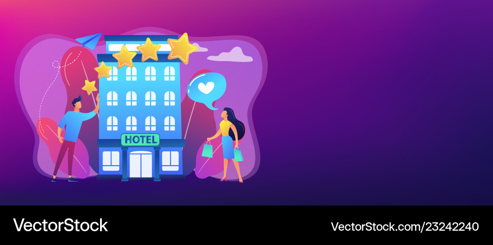 Boutique Hotel Concept Banner Header Royalty Free Vector