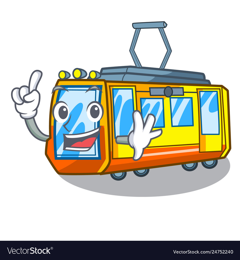 Finger miniature electric train in cartoon shape Vector Image Finger miniature electric train in cartoon shape Vector Image