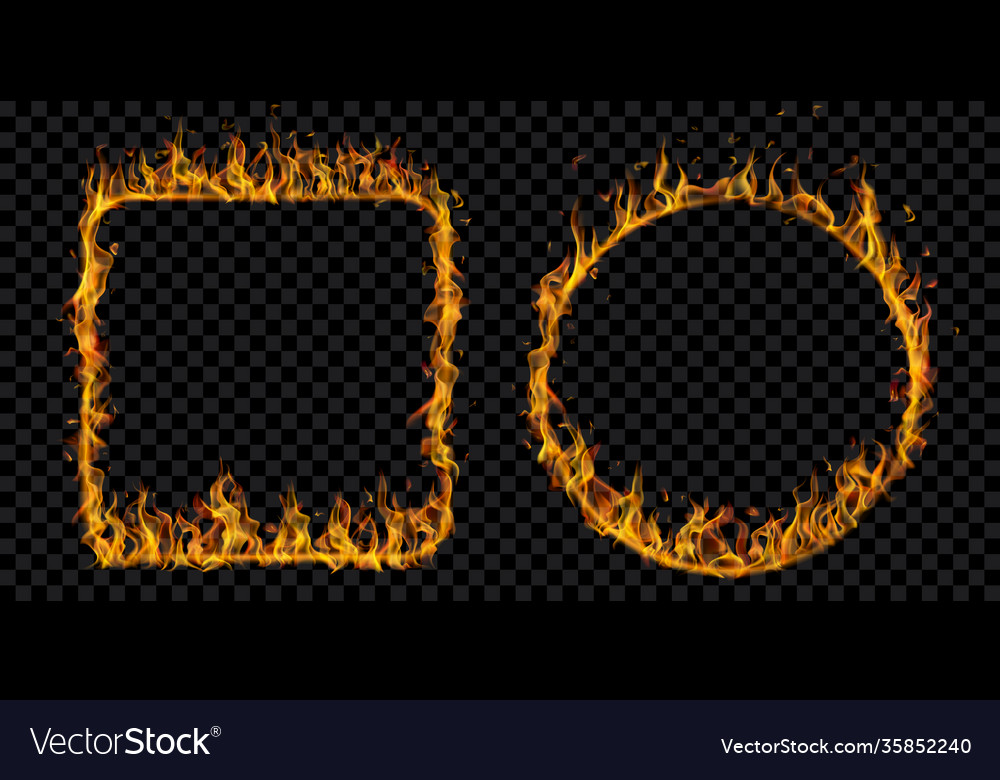 Frames made fire Royalty Free Vector Image - VectorStock