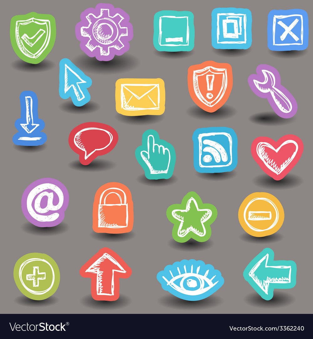 Set of internet web icons Royalty Free Vector Image