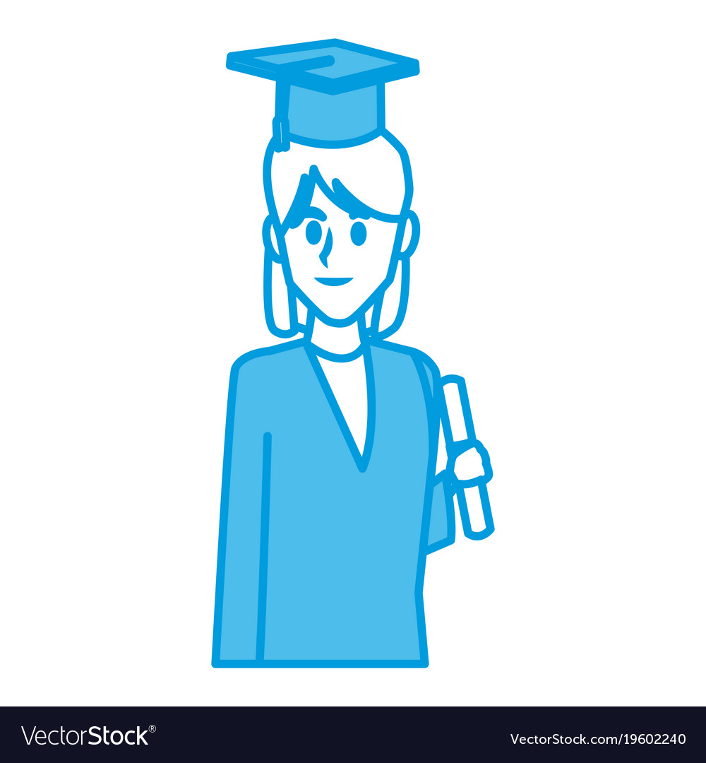 Student Woman With Graduation Gown Royalty Free Vector Image Student Woman With Graduation Gown Royalty Free Vector Image