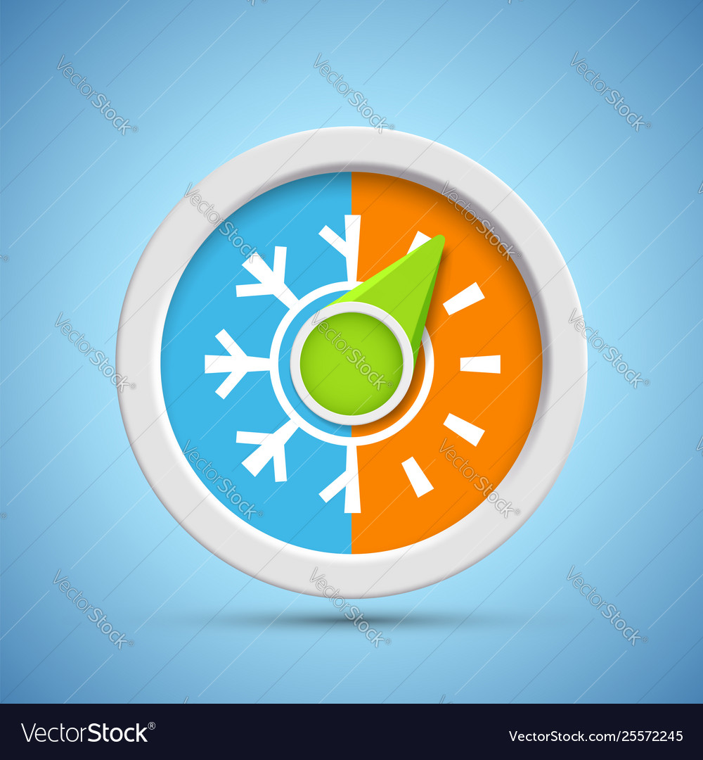 Climate control regulator with hot and cold Vector Image