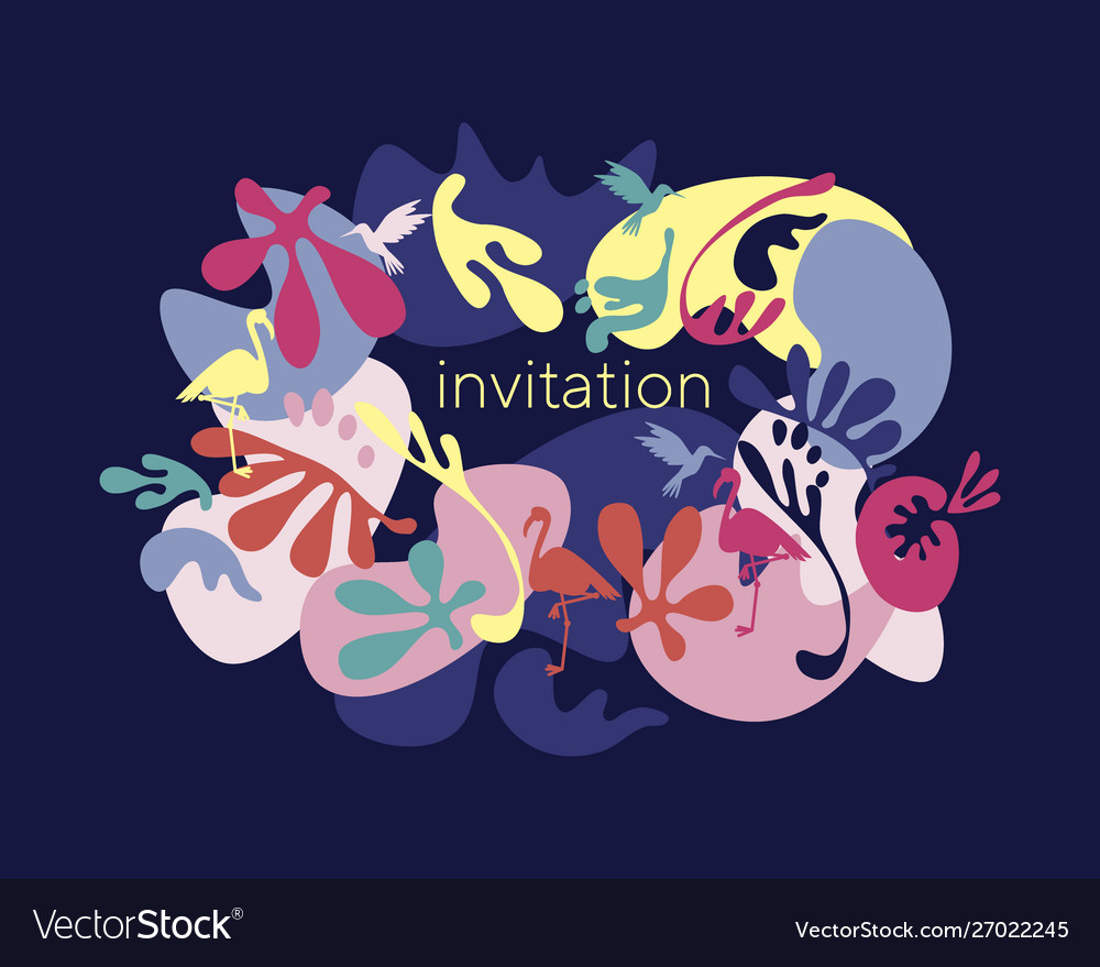 Colorful Tropical Music Night Invitation Template Vector Image Night Invitation Template Vector Image